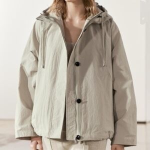 NWT ZARA Women's Water Repellent Hooded Parka, Size S